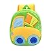 Lazeny Sac à Dos Enfant, Véhicule d'ingénierie Sac Scolaire Peluche Cartable Scolaire, Voyage Sacs D'École pour 2-6 Ans Bébé Filles Garçons Maternelle Garderie Préscolaire (Camion Nacelle Vert)