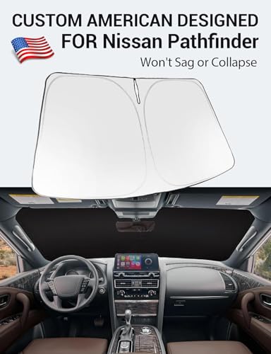 Image of Proadsy Windshield Sun Shade for Nissan Pathfinder 2026 2025 2024 2023 2022 Foldable Front Sunshade Protector Sun Visor Blocks UV Rays Keep Car Cooler