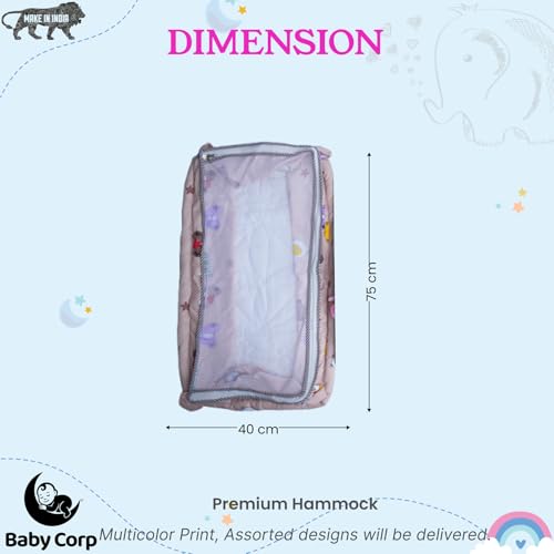 Image of Traditional Baby Khoyu /Cotton Inbuilt Gaadi Cradle Cloth for Ghodiyu /Jhula /Palna & Mosquito Net | Color & Design May Vary