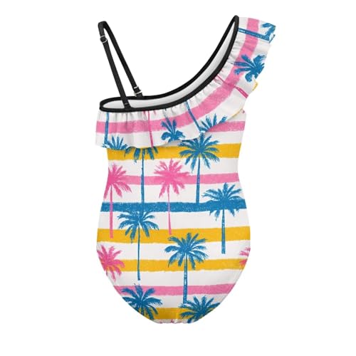 Image of Girls Swimsuit One Piece Ruffle Swimsuit Non-Slip Straps UPF 50+ for Girls Size 3-14 Years
