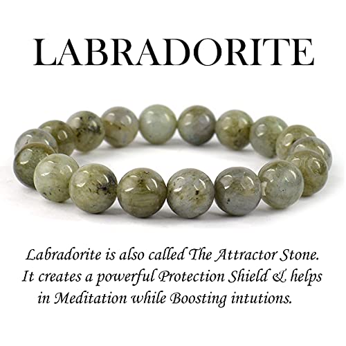 Image of Reiki Crystal Products Certified Natural Crystal Stone Round 10 mm Beads Bracelet for Men & Women | Reiki Charged Gemstone Jewellery Bracelet | Multiple Stone Variants Available