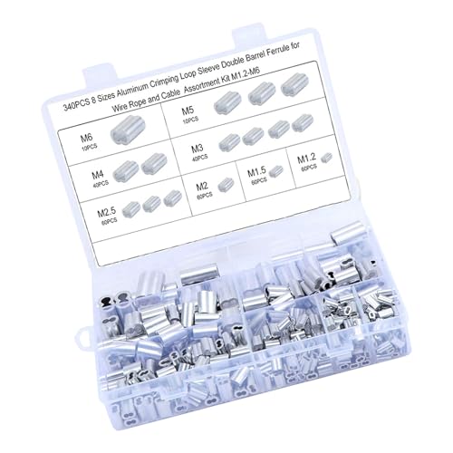 Aluminium-Crimphülse, Drahtseil-Clip, Presshülsen, Pressklemmen für Kabelbefestigung, Angeln, Crimpgummispanner