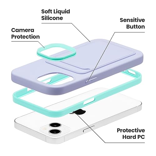 ZCDAYE Case for iPhone 13, Soft Silicone Phone Case with Card Holder, Silky Touch Slim Protective Phone Cover for iPhone 13 (6.1 inch), Purple ZCDAYE Case for iPhone 13, Soft Silicone Phone Case with Card Holder, Silky Touch Slim Protective Phone Cover for iPhone 13 (6.1 inch), Purple