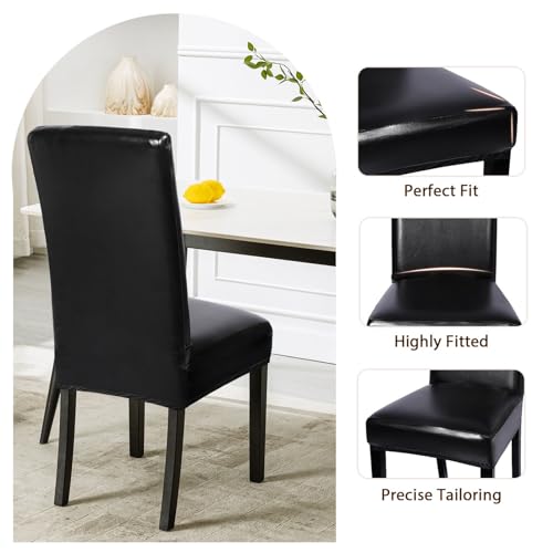 SearchI-Waterproof-PU-Leather-Dining-Chair-Covers-Set-of-4-Stretch-Oilproof-Parsons-Chair-Slipcovers-Removable-Washable-Kitchen-Chair-Protector-for-Dining-Room-Black SearchI Waterproof PU Leather Dining Chair Covers Set of 4 Stretch Oilproof Parsons Chair Slipcovers Removable Washable Kitchen Chair Protector for Dining Room Black