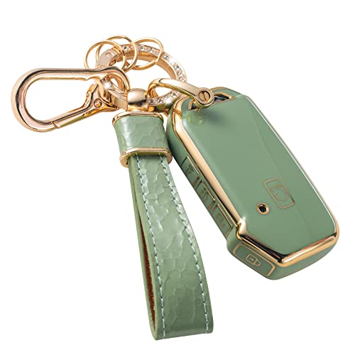 Muzizyq for Kia Key Fob Cover Key Case Shell Compatible with Kia Cerato Ceed Forte NIRO Sorento Seltos Sportage Soul Telluride Remote Smart Key Protector Green