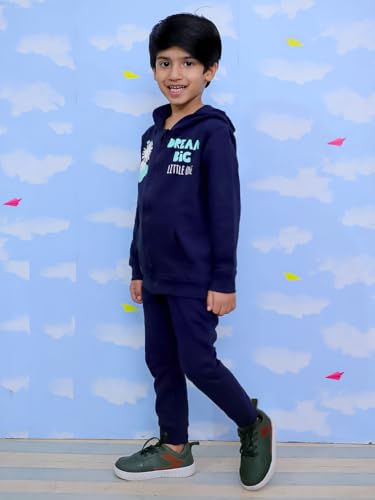 Image of The Mom Store Kids Sweatshirt With Joggers Set| Cotton With French Terry | Cute Prints | Warm | For Boys & Girls | Trendy Winter Sets For Kids | Hoodie And Sweatpant Set