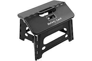 Kids Folding Step Stool for Toddlers – Safety Lock to Stable (1 Black)