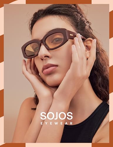 SOJOS Retro Oval Polarized Sunglasses Womens Trendy Sun Glasses Vintage Shades UV400 SJ23864