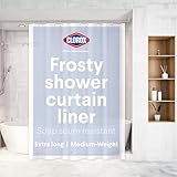 CLOROX Shower Curtain Liner, Premium Medium-Weight Durable Waterproof 6g PEVA for Bathroom with Weighted Magnets, Extra Long 72' x 78', Frosty 1 Pack