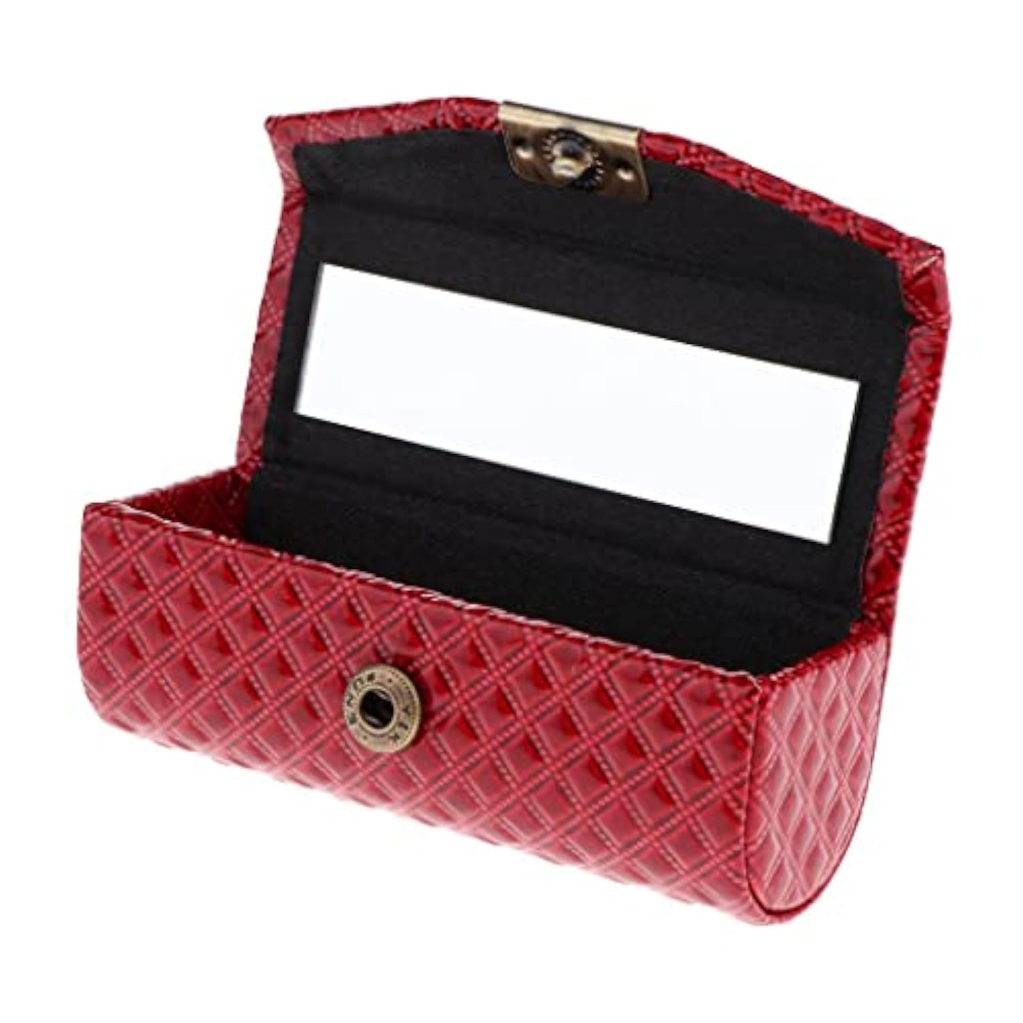 PU Leather Single Lipstick Case Holder, Red