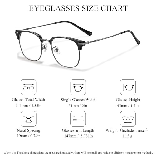 Image of SooGree Blue Light Blocking Glasses Men Women Anti Blu-Ray Clear Gaming Glasses Half Frame UV 400 Anti Eyestrain Computer