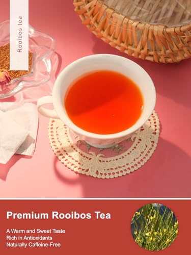 Image of TeeLux Rooibos Tea Bags, Premium Natural Rooibos Herbal Tea, Fruity Sweet Flavor, Caffeine-free, 100 Count
