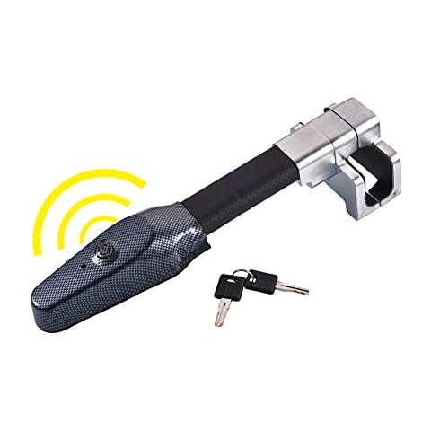 Blueshyhall Car Anti-Theft Device,Universal Steering Wheel Lock Car Anti Theft Safety Alarm Lock T-Lock Cover