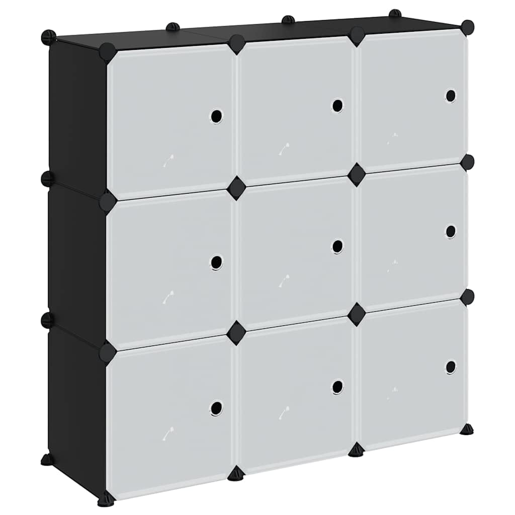 Estantería de Cubos 9 Compartimentos PP Negro