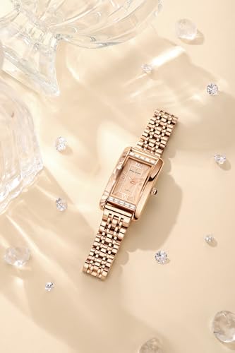Image of Daniel Hechter Paris Solferino Collection Stylish Analog Watch for Women with Rectangular Dial, Roman Accents, Stainless Steel Strap & Water Resistant - DHW2010