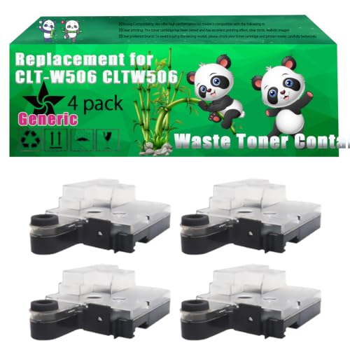 Image of Replacement CLT-W506 CLTW506 Waste Toner Container Compatible for Samsung SL-C2620DW CLX-6260FW ProXpress C3010ND Printers, Up to 14000 Pages, Vivid Colors, Contains Chip (4 Pack Black)