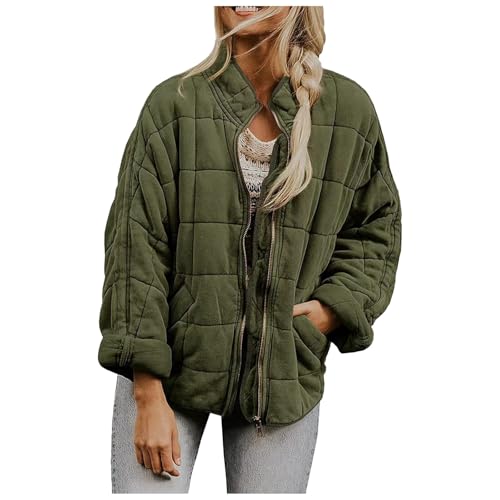 Manteau matelassé court femme veste hiver col montant blouson zippé pur coton avec poches amples