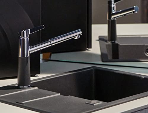 Schock Küchenarmatur SC-510 Magma – Hochdruck Armatur CRISTADUR mit ausziehbarer Schlauch-Brause und Standard Norm-Anschlüssen