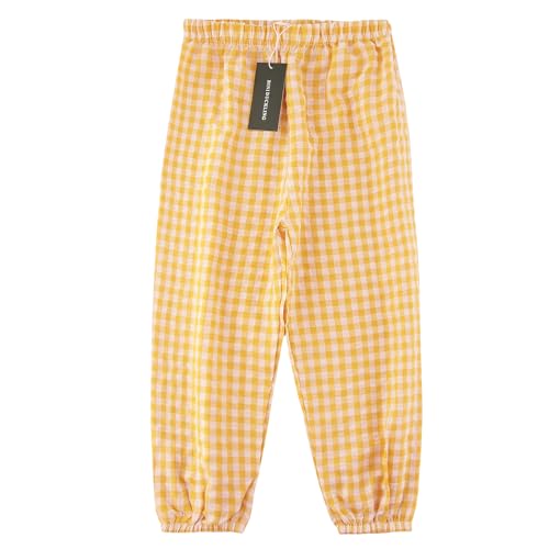 Image of BINIDUCKLING Toddler Pull Up Loose Gingham Girls Pants