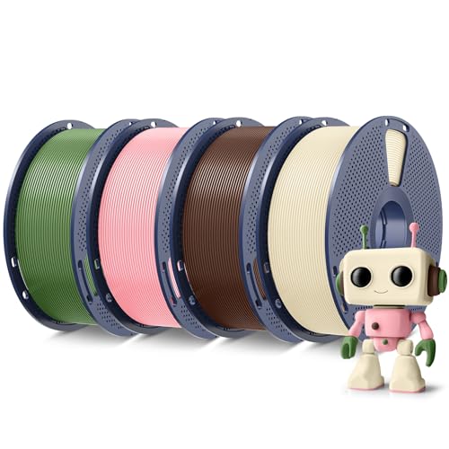 Image of SUNLU High Speed PLA Filament 1.75mm, 4x1KG Meta Bundle | ±0.02mm accuracy, tough impact resistant, vacuum packed, fits FDM printer,4x1KG,Cream White+Olive Green+Sakura Pink+Chocolate