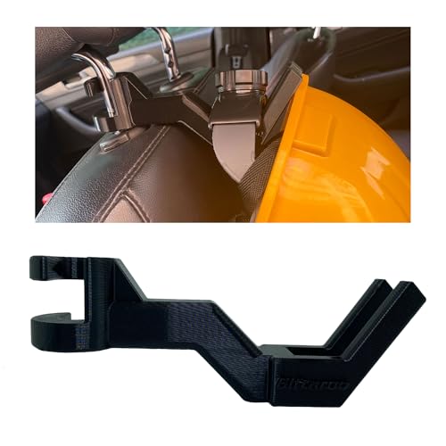 Giftaroo Hard Hat Holder for Truck - 3-Second Install Headrest Hook Hanger for Hardhat and Safety Vest Storage Hard Hat Buddy Rack for Construction Utility Linemen & Miners