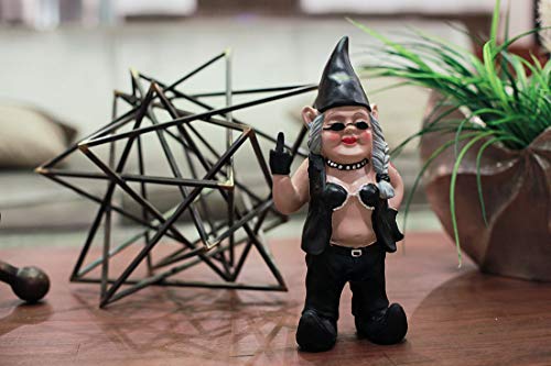 Zeckos Gnofun The Naughty Lady Biker Motorcycle Garden Gnome Statue Unique Indoor Outdoor Decorative Resin Statue 12.5 Inches High #TOP3