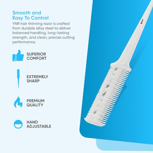 YNR Pro Hairdressing Hair Shaper Thinning Layer Hair Cutting Razor Steel Comb miniatura 2