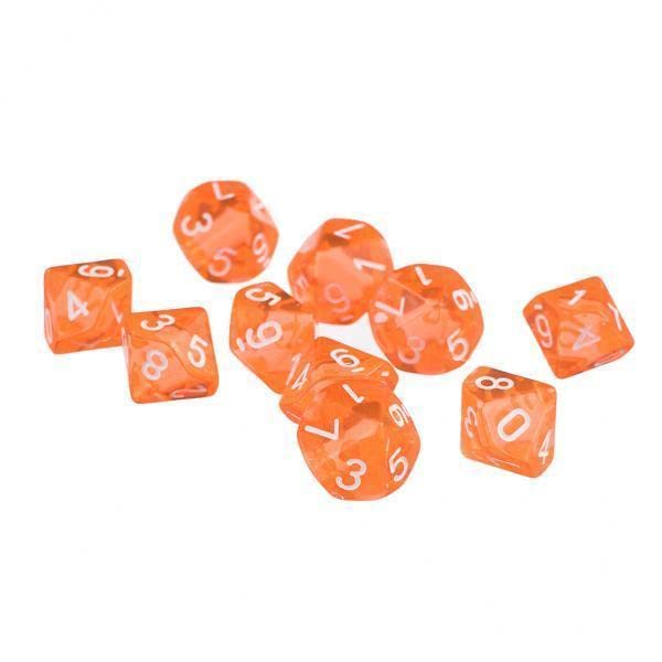 UJEAVETTE 6xD10 Ten Sided Gem Dice for RPG Games 10Pcs Dice Orange-image-30