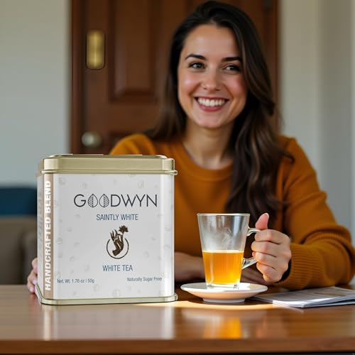 Image of Goodwyn White Tea (50g) | Authentic |Non Bitter Handpicked Loose Leaf Tea in Reusable Tin Can | Premium Hamper Gift Souvenir