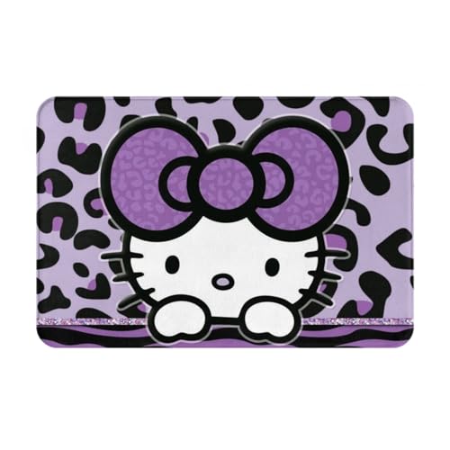 玄関マット ハローキティ ヒョウ柄 トイレマット バスマット 吸水速乾 滑り止め 抗菌 防臭 丸洗い可能 おしゃれ ふわふわ 柔らかい 40×60cm