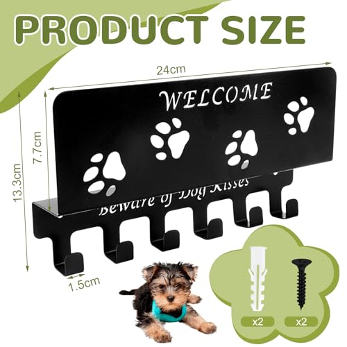 Medaillenhalter Running, SchlüSselbrett mit Ablage & 6 Haken, Hundegarderobe mit Ablage, SchlüSselhalter Wand, Medaillen Aufbewahrung für Eingangsleinen, Sonnenbrillen, Geschenke für Hundefreunde