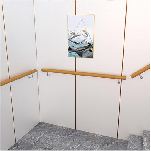 Rampe d'escalier en bois complet avec support en métal noir - 4