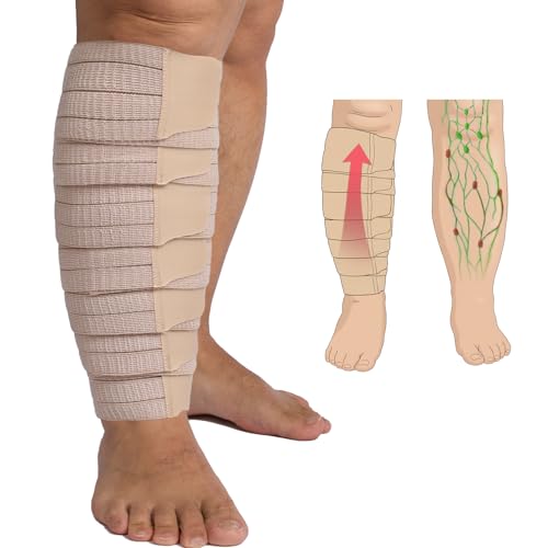Femovaz® 1 PC Adjustable Lymphedema&Compression Wrap for Leg | Relieves Swelling, Edema, Lipedema | Breathable | Anti-Slip | All-Day Comfort,Short(XL)