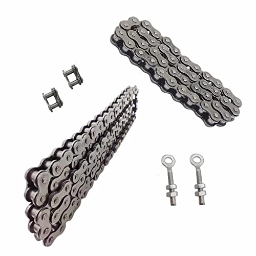 Image of Mini Bike Chain for Coleman Ct200u Ct200u-ex Bt200x Front and Rear Drive Chains and Chain Adjuste Accessories (#420 Chain 42 Link+#420 Chain 90 Link)