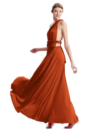 Image of Multi-Way Wrap Infinity Maxi Dress for Bridesmaids & Wedding Guest | 31 Colors for All Wedding Themes, One Size & Plus, 1 Dress for Any Events, Evening, Prom, Gala, Non-See-Through, Wrinkle-Free