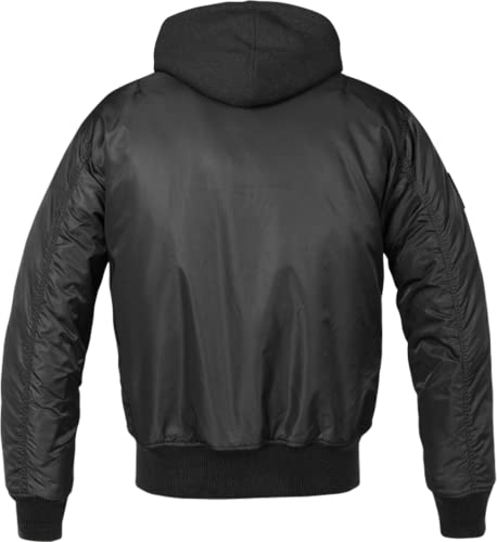 Individual Wear Men's MA-1 Hooded Bomber Jacket, Black - 3XL2