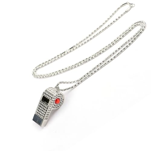 Silbato de Metal con Cadena y Rhinestone para Deportes miniatura 2