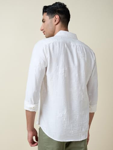 Image of Thomas Scott Mens Regular Fit Embroidered Full Sleeves Casual Shirt