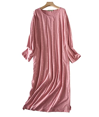 Camisones Manga Larga Mujer Algodon Tallas Grandes Vestido largaalbornoces,Pijamas de una Pieza algodón Cover