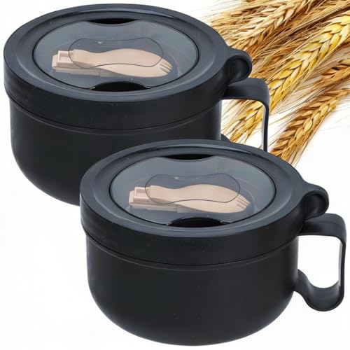 Ronanemon 2 Pack Soup Bowl with Handles, Microwave...