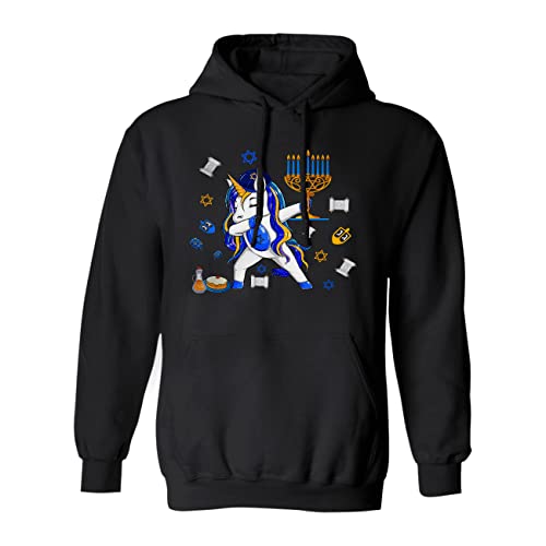 Dabbing Unicorn With Jewish Menorah Funny Cool Chanukah Hanukkah Menorah Jewish Unicorn Lover Hoodie