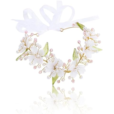 IYOU Fairy Flower Headband with Pearls Cover