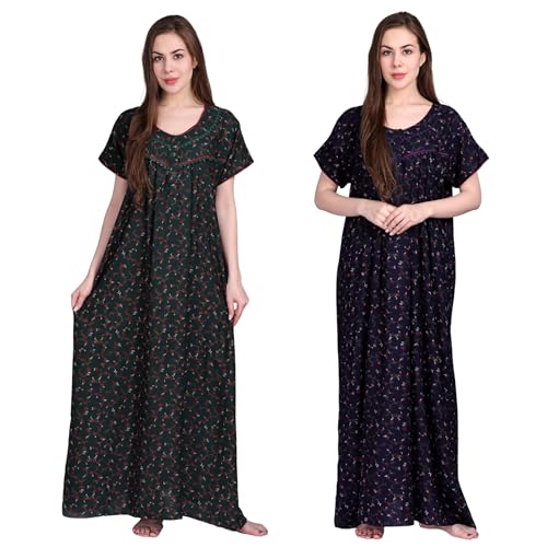 Image of Women's Alpine Floral Print Maxi Night Gown