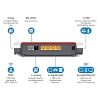 AVM FRITZ!Box 7530 WLAN AC+N Router (DSL/VDSL 866 MBit/s (5GHz) & 400 MBit/s (2,4 GHz), bis zu 300 MBit/s mit VDSL-Supervectoring 35b, WLAN Mesh, DECT-Basis, Media Server, Rot, Weiß) (Generalüberholt) – Ansicht 2