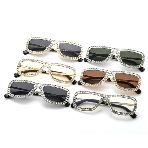 Pilot Diamond Sunglasses Women Luxury Rhinestone Fashion Shades Sun Glasses Female Trending Square Eyeglass F254