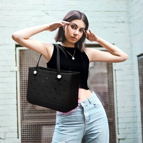 Medium Rubber Beach Bag for Men & Women, Large Capacity Rubber Travel Tote Bag for the Beach Boat Pool2