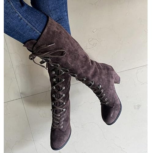 Victorian Boots for Women 70s Vintage Witch Shoes for Women Lace Up Renaissance Mid Calf Booties Low Heel Halloween Cosplay Goth Boots4