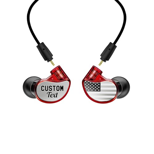 Image of MEE audio Personalized M6 PRO in Ear Monitor Headphones for Musicians w /Engraved Metal Faceplates: Choose an Artwork and /or Add Custom Text, Noise Isolating Professional Earbuds w /Replaceable Cables