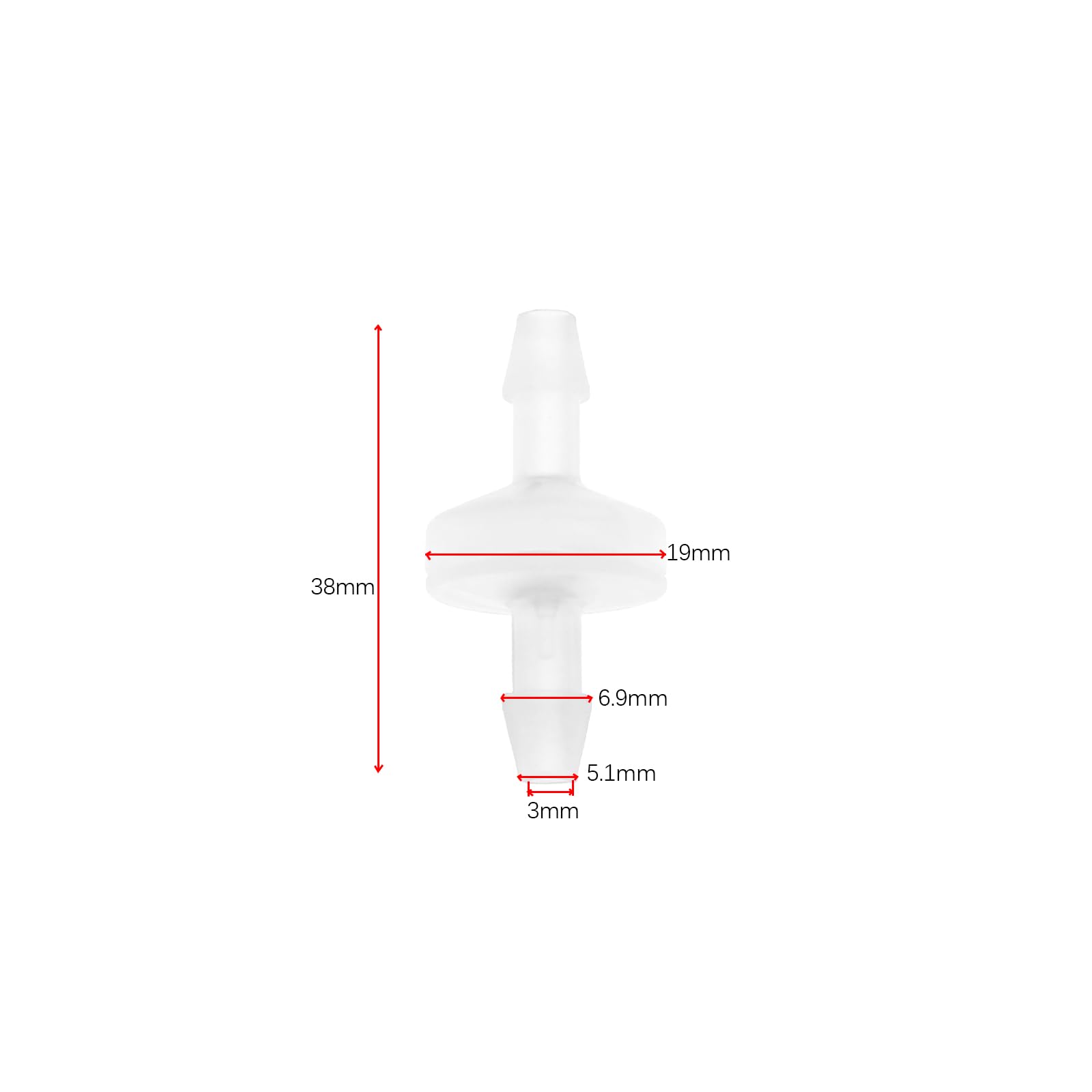 Clapet Anti-retour en Plastique 1/4 Pouce, 5 Pièces, Polyvalent, Résistant à l'Oxygène, à l'Huile et aux Acides, Idéal pour Systèmes Hydrauliques et Pneumatiques