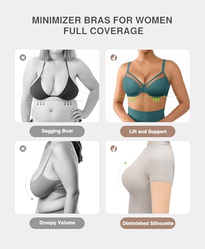 Image of Lover-Beauty Minimizer Bras for Women Full Coverage Unlined Underwire Bras Plus Size Lifting Bra for Heavy Breast